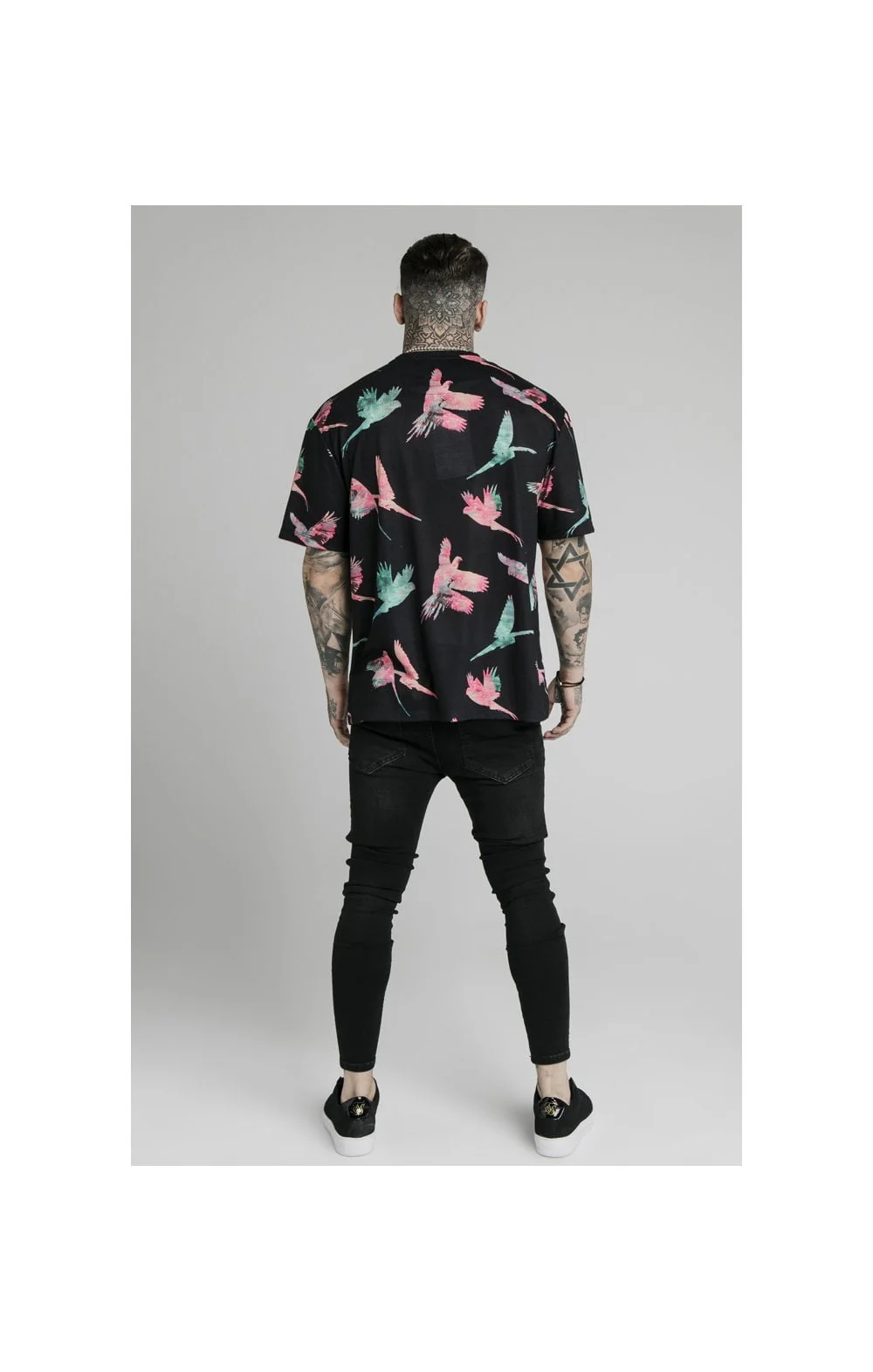 SikSilk S/S Essential Tee - Black,Teal & Pink - Image 5