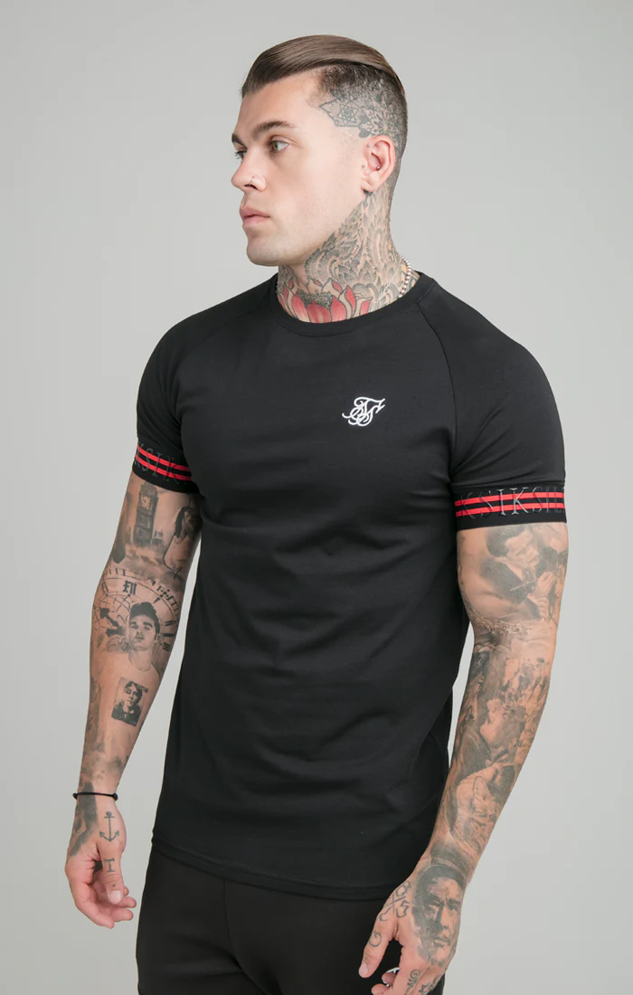 Black Elastic Cuff T-Shirt
