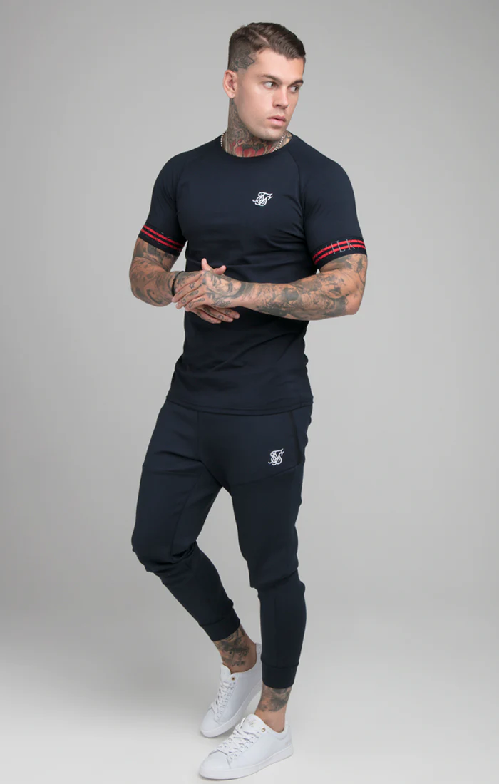 Navy Elastic Cuff T-Shirt - Image 3