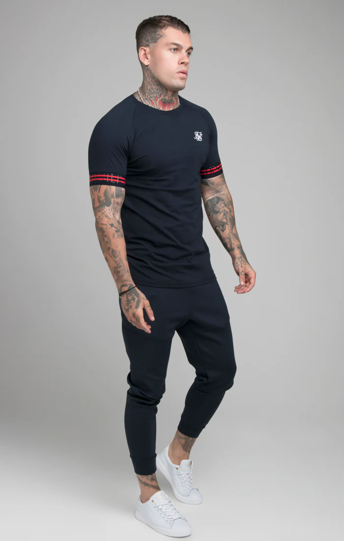 Navy Elastic Cuff T-Shirt - Image 4