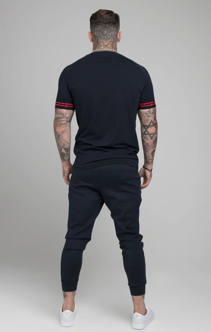 Navy Elastic Cuff T-Shirt - Image 7