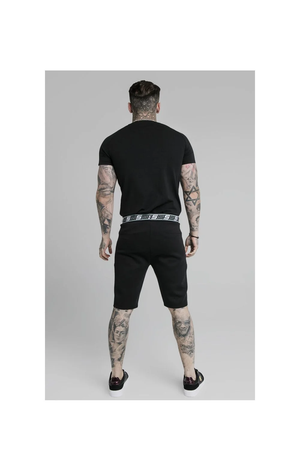 SikSilk S/S Exhibit Raglan Gym Tee - Black - Image 4