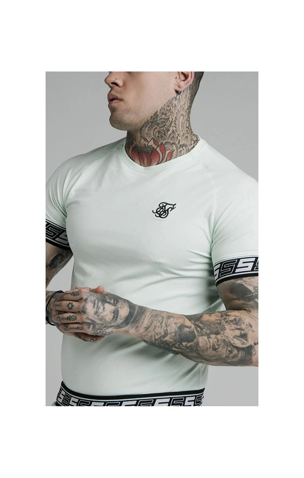 SikSilk S/S Exhibit Tech Tee - Aqua Teal - Image 2