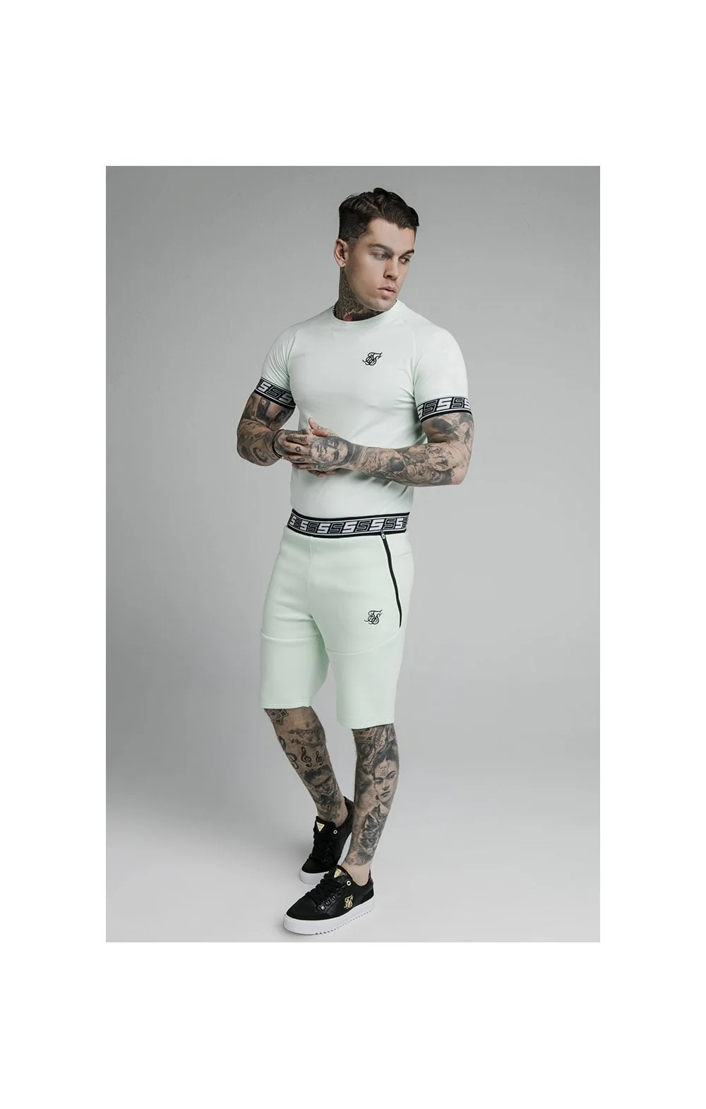 SikSilk S/S Exhibit Tech Tee - Aqua Teal - Image 3