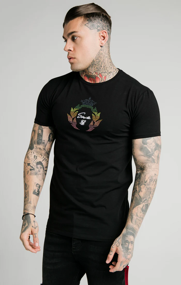 SikSilk S/S Fade Prestige Gym Tee - Black