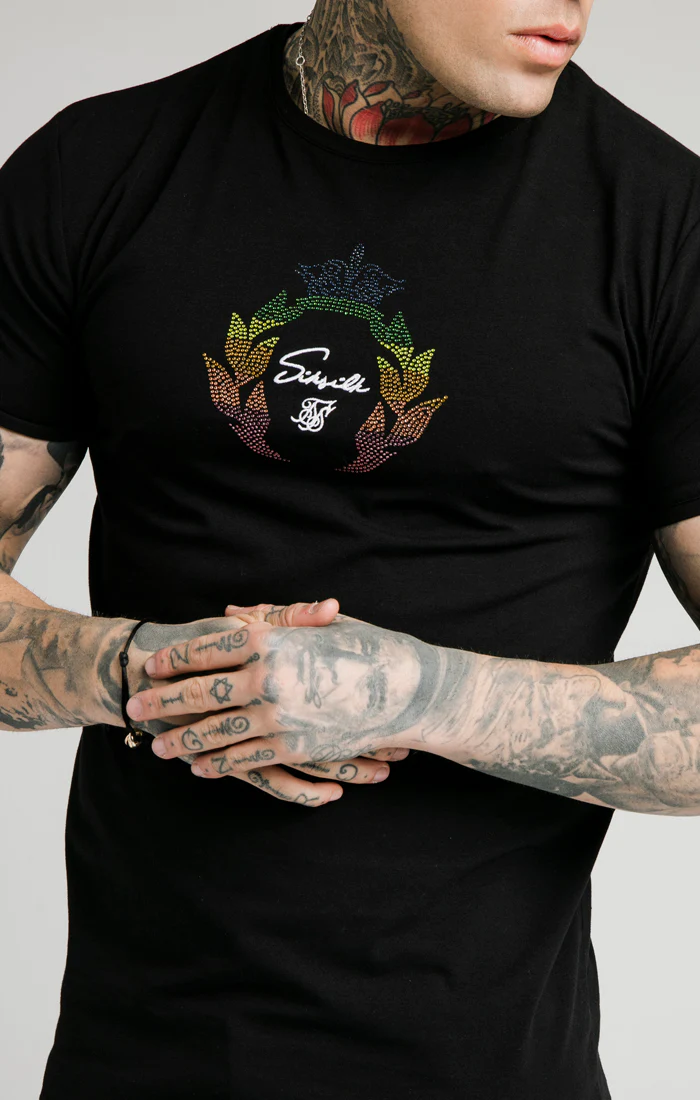 SikSilk S/S Fade Prestige Gym Tee - Black - Image 2