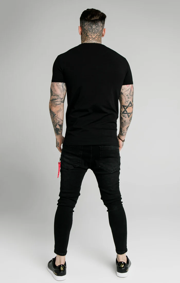 SikSilk S/S Fade Prestige Gym Tee - Black - Image 5