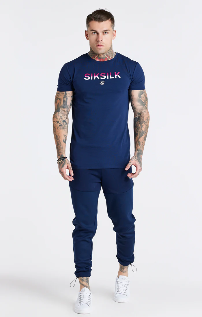 Navy Print Muscle Fit T-Shirt - Image 4