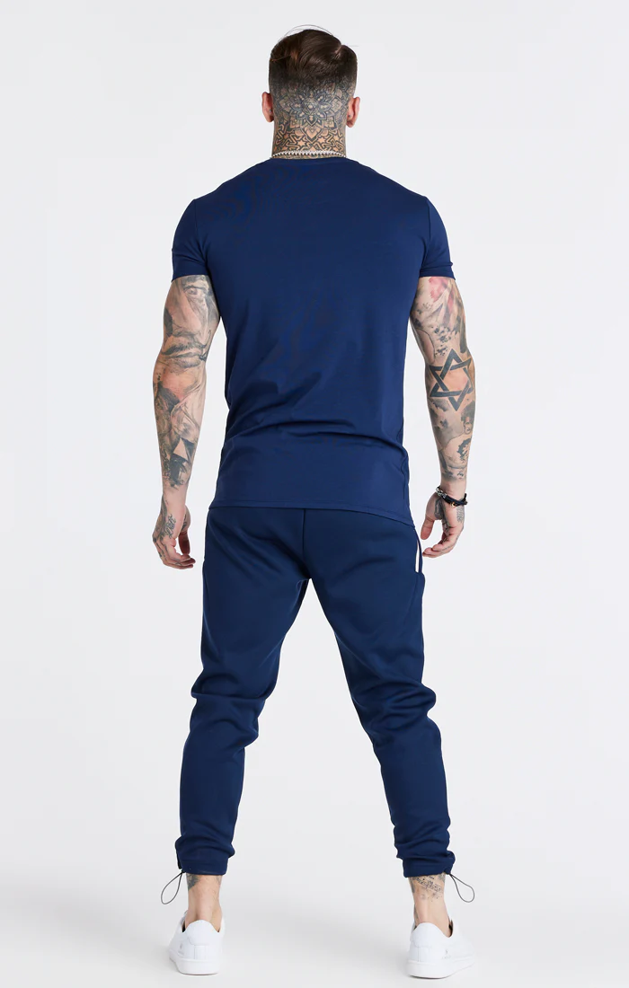 Navy Print Muscle Fit T-Shirt - Image 6