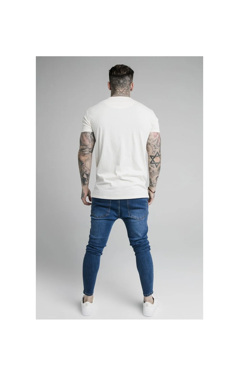 SikSilk S/S Fade Rhine Stone Box Tee - Off White - Image 6