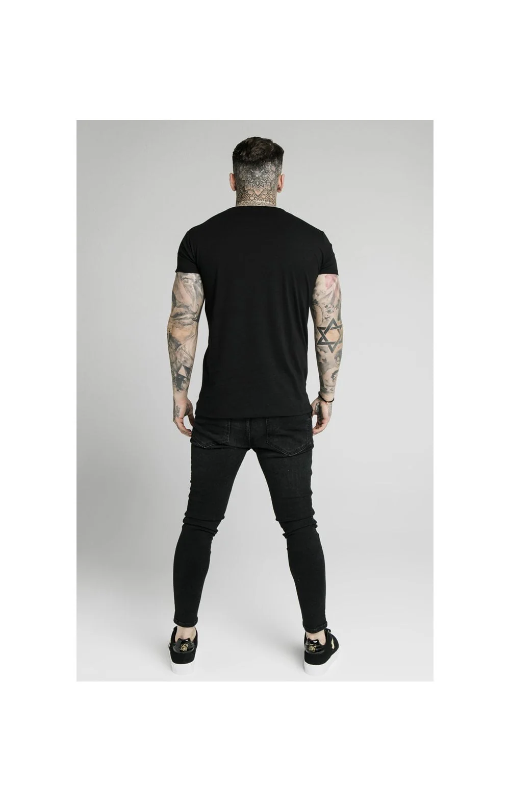 SikSilk S/S Fade Rhinestone Box Tee - Black - Image 3