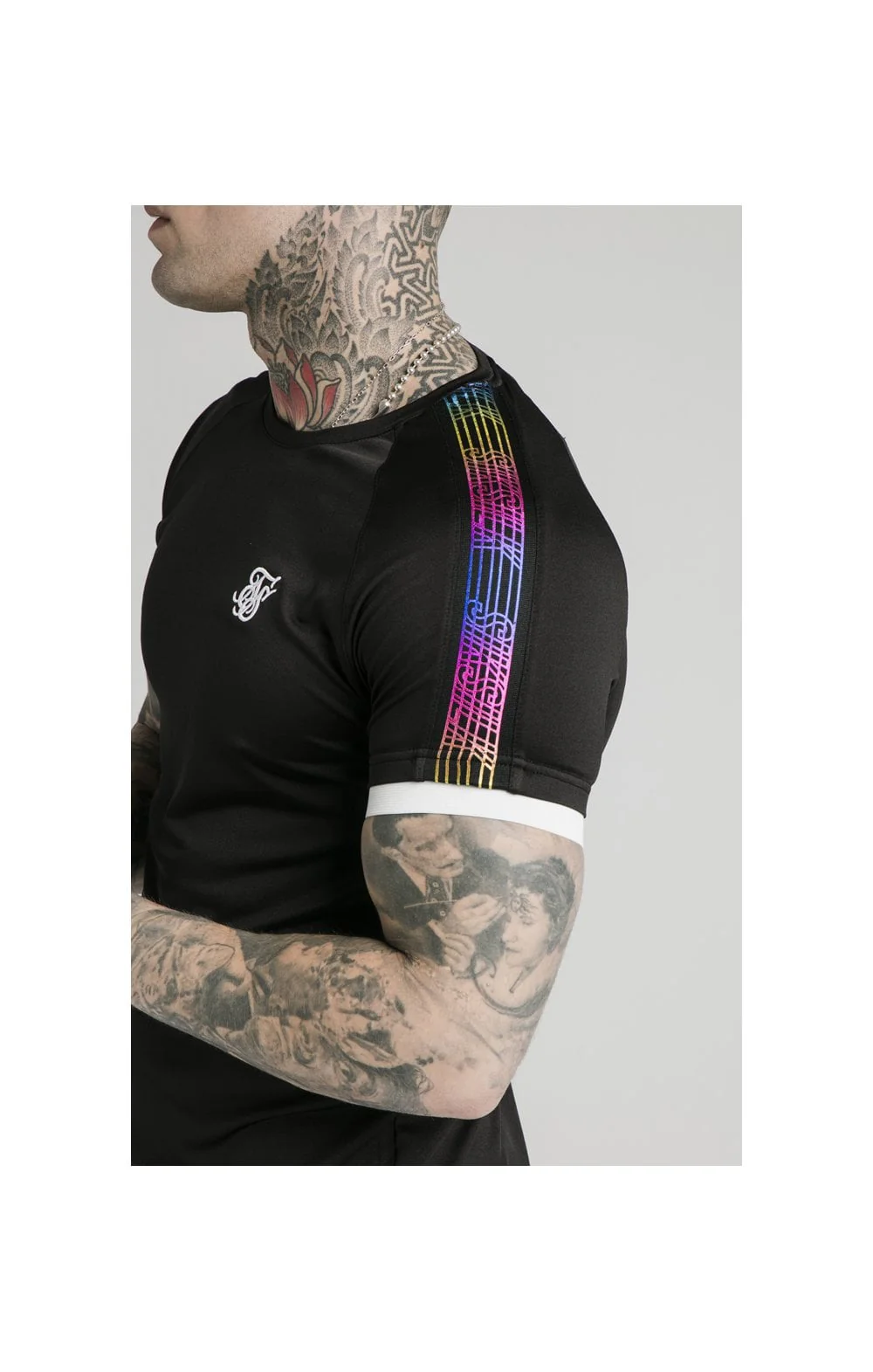 SikSilk S/S Fade Runner Tech Tee - Black - Image 2