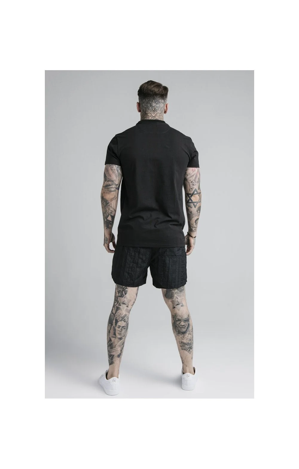 SikSilk S/S Fitted Box Tee - Black & Grey - Image 6