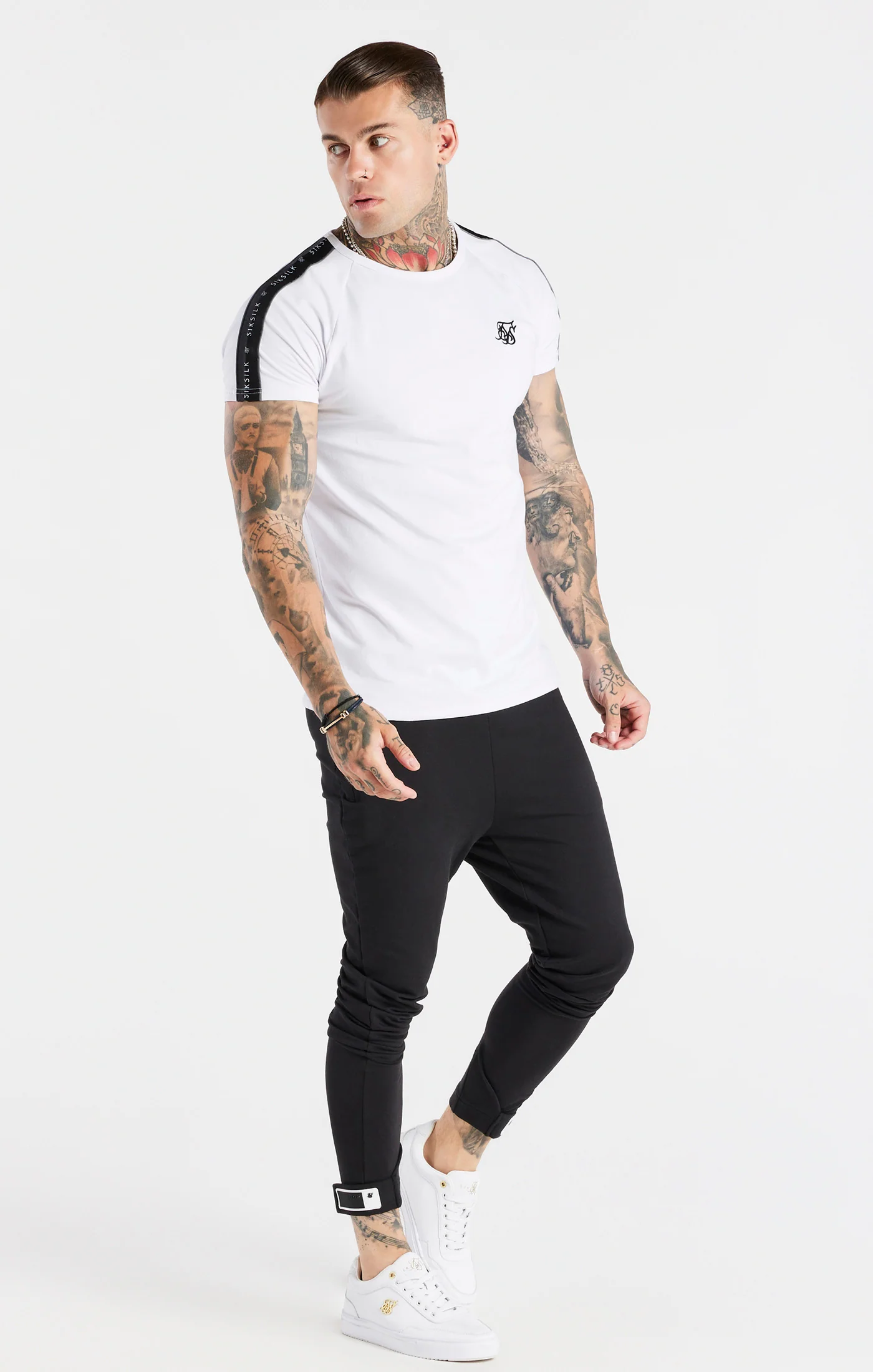 White Tape Muscle Fit T-Shirt - Image 4