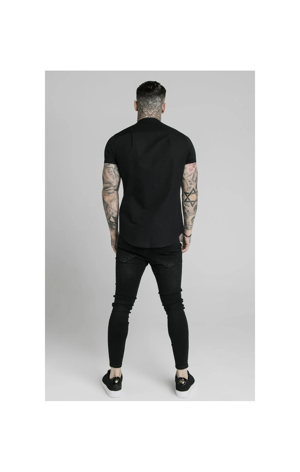 Black Short Sleeve Standard Collar Shirt - Image 5