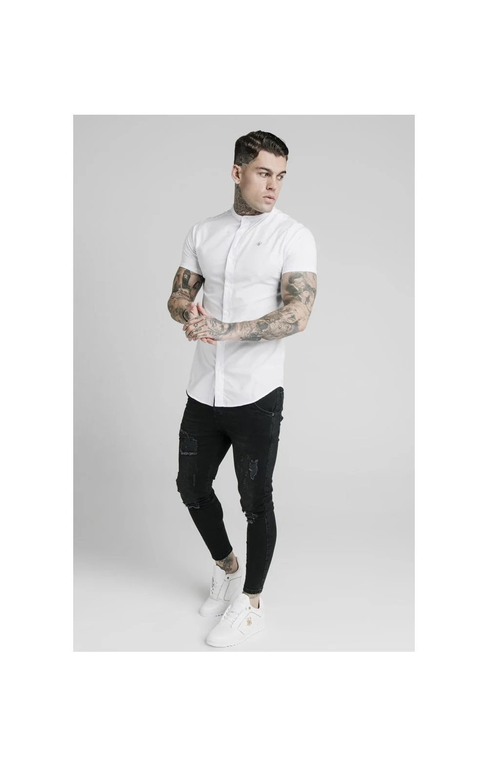 White Short Sleeve Standard Collar Shirt - Image 5