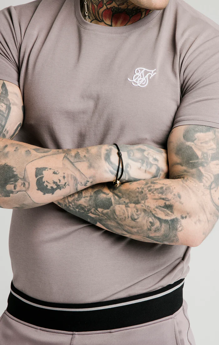 Grey Short Sleeve Muscle Fit T-Shirt - Image 2
