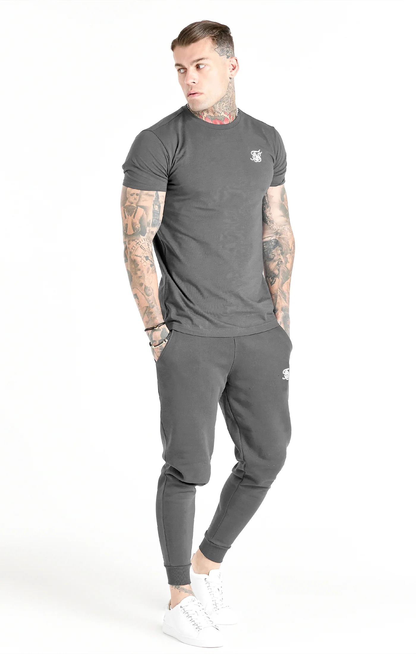 Grey Essential Muscle Fit T-Shirt - Image 3