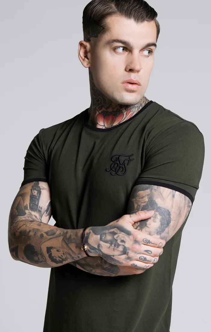 SikSilk S/S Gym Tee – Khaki - Image 3