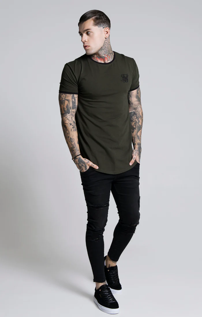 SikSilk S/S Gym Tee – Khaki - Image 4