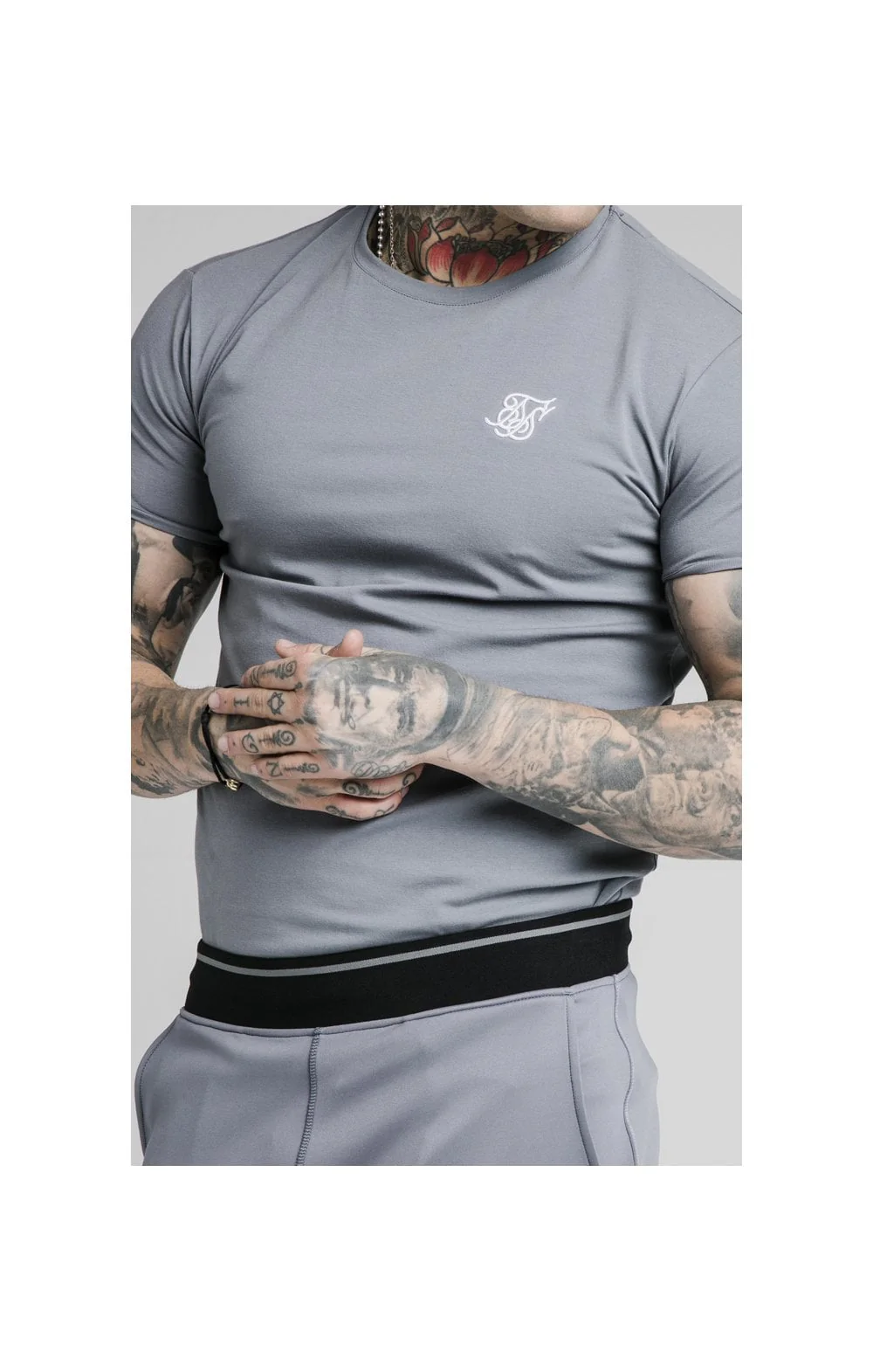 SikSilk S/S Gym Tee – Slate