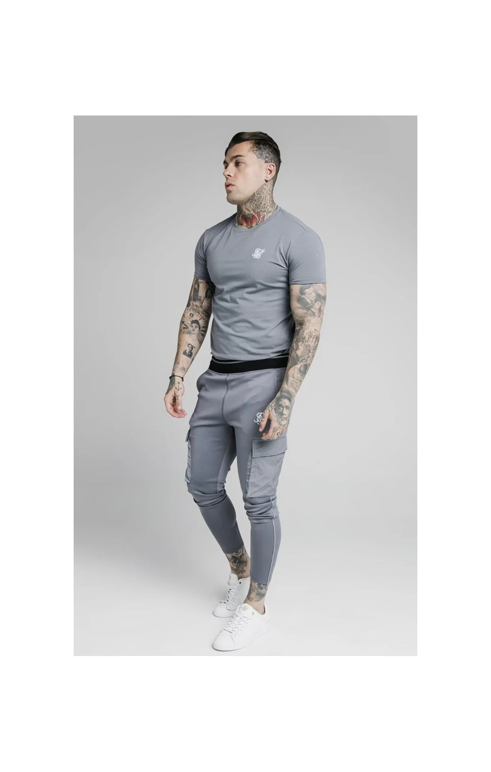 SikSilk S/S Gym Tee – Slate - Image 5