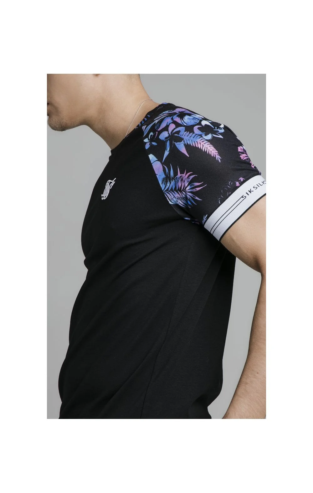 Black Tie Dye Elastic Cuff T-Shirt - Image 2
