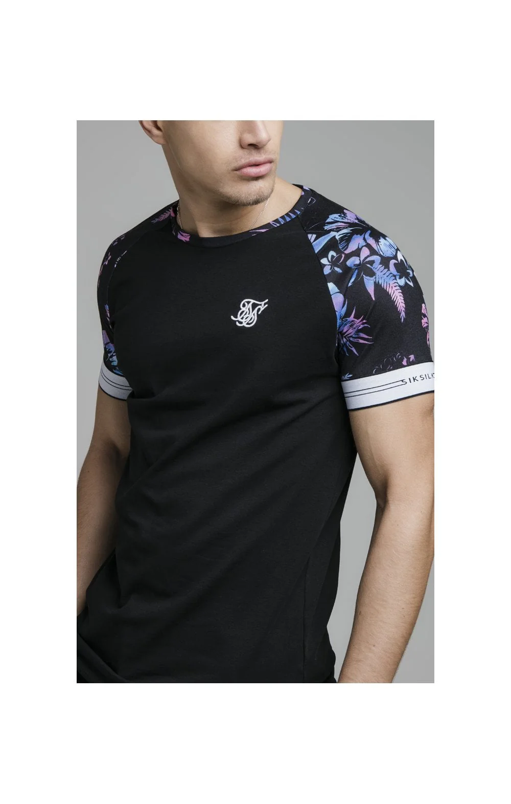 Black Tie Dye Elastic Cuff T-Shirt - Image 4