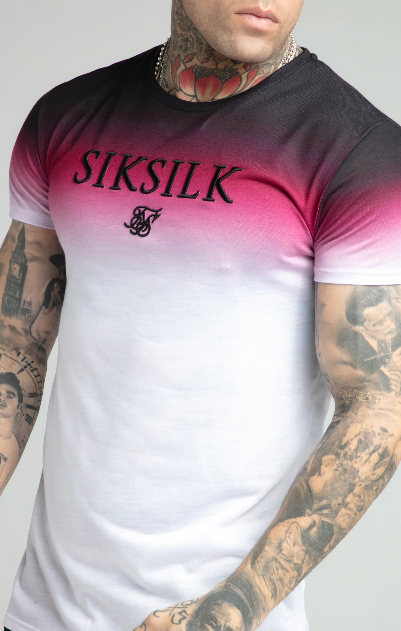 Red Embroidered Muscle Fit T-Shirt - Image 2