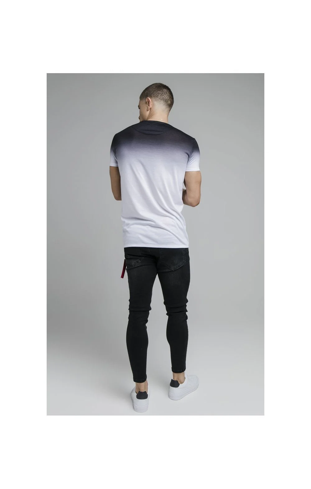 Black Embroidered Muscle Fit T-Shirt - Image 5