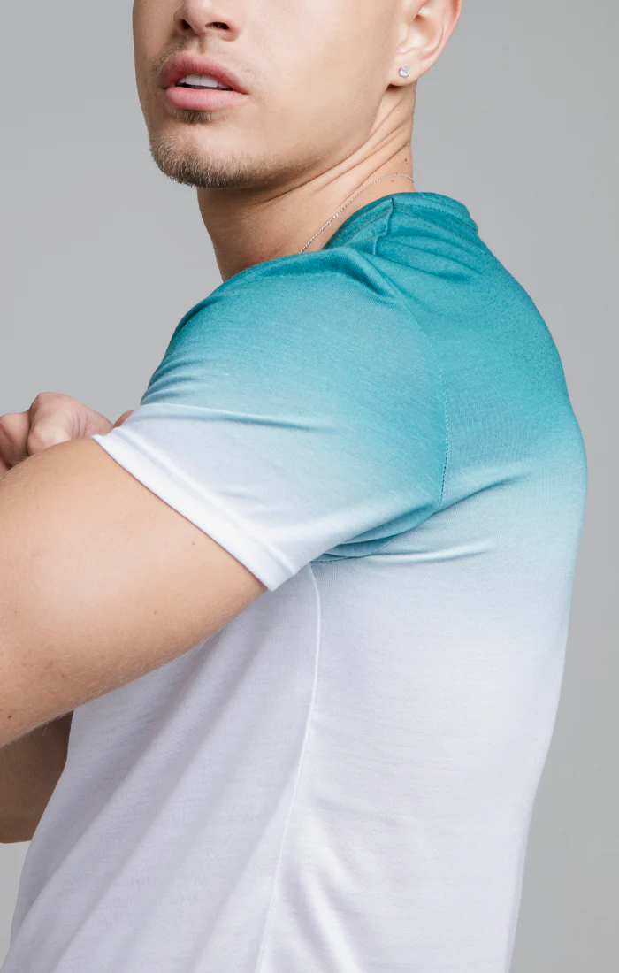 Teal Embroidered Muscle Fit T-Shirt - Image 4