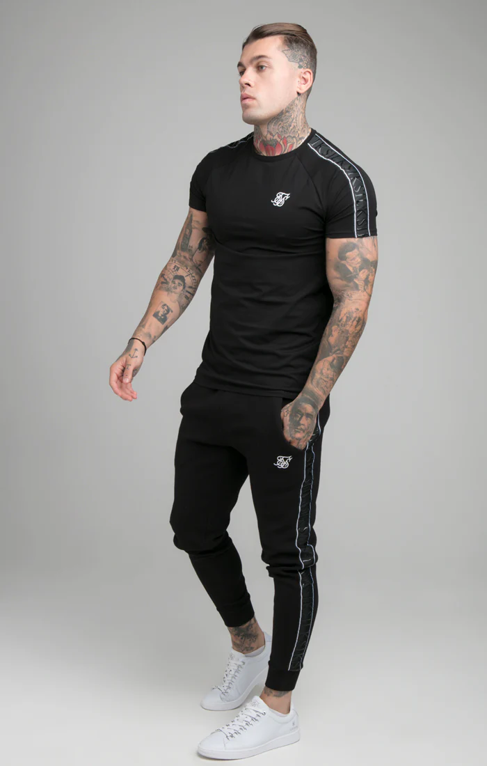 Black Raglan Muscle Fit T-Shirt - Image 3