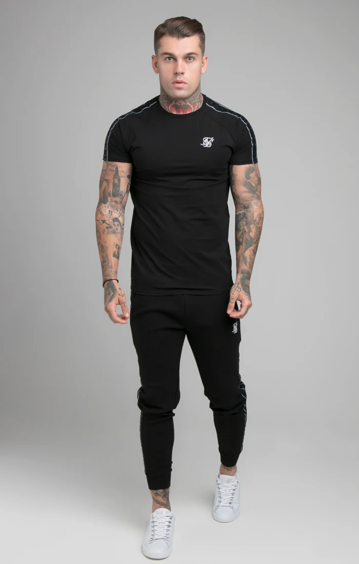 Black Raglan Muscle Fit T-Shirt - Image 5