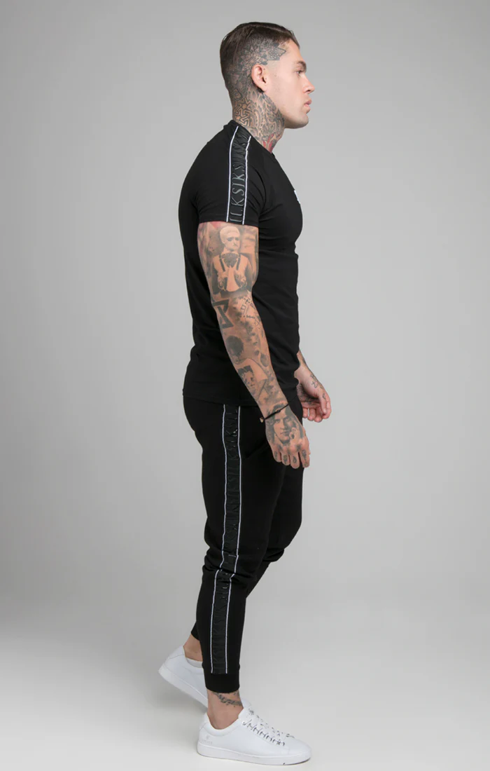 Black Raglan Muscle Fit T-Shirt - Image 6