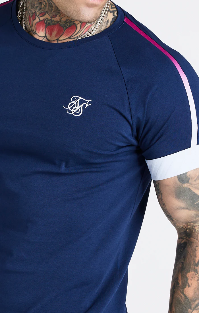 Navy Elastic Cuff T-Shirt - Image 2