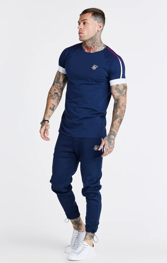 Navy Elastic Cuff T-Shirt - Image 3