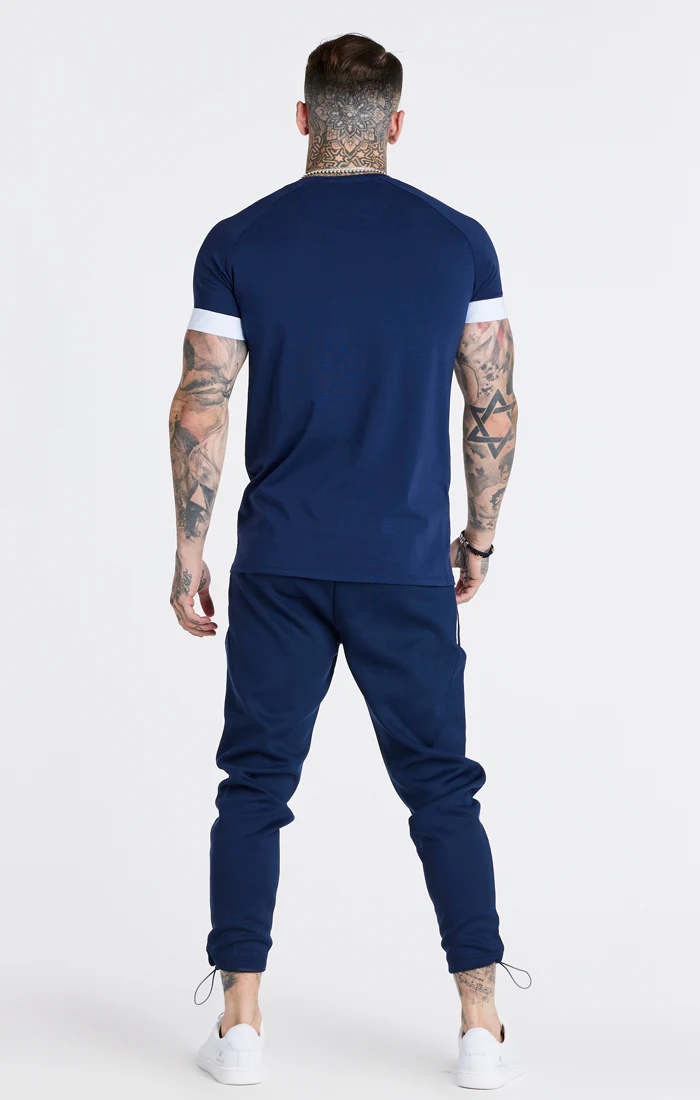 Navy Elastic Cuff T-Shirt - Image 4