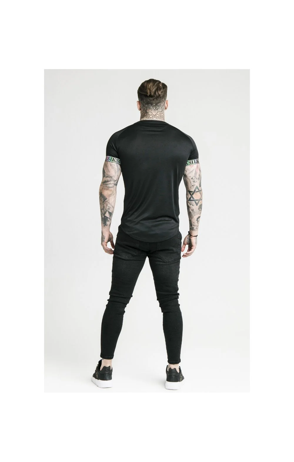 SikSilk S/S Iridescent Tech Tee - Black - Image 5