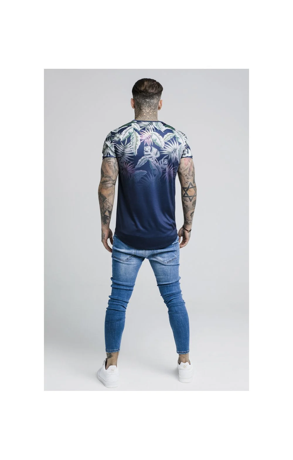 SikSilk S/S Jeremy Vine Taped Gym Tee – Navy - Image 6