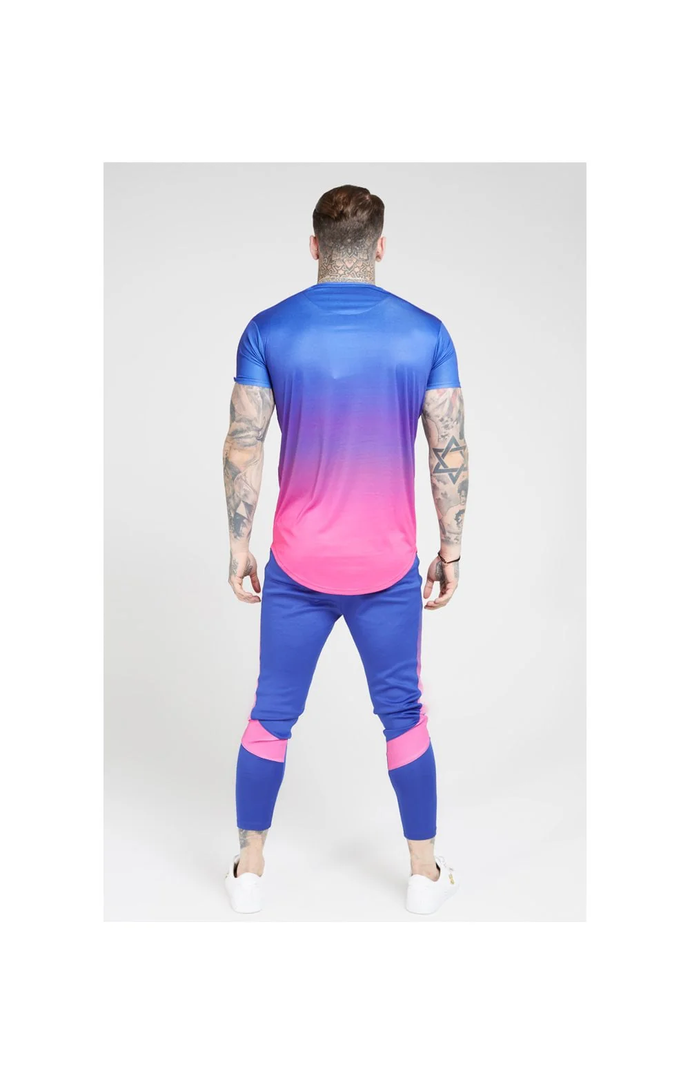 SikSilk S/S Marl Fade Panel Tech Tee – Neon Blue - Image 5