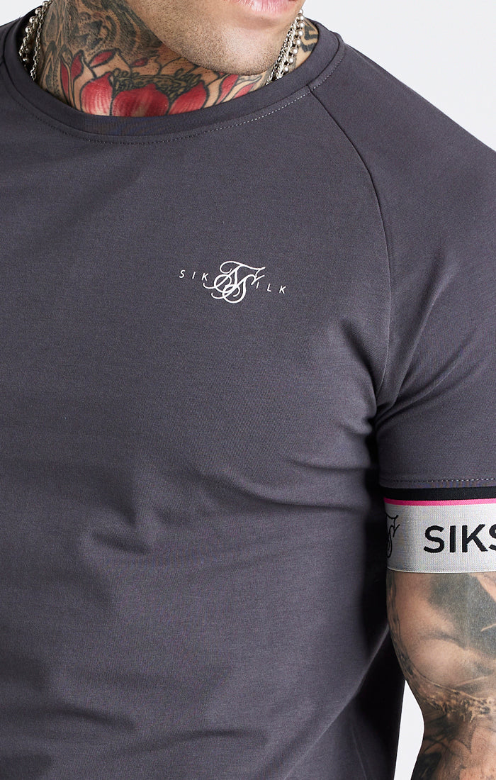 Grey Marl Tape Elastic Cuff T-Shirt - Image 4