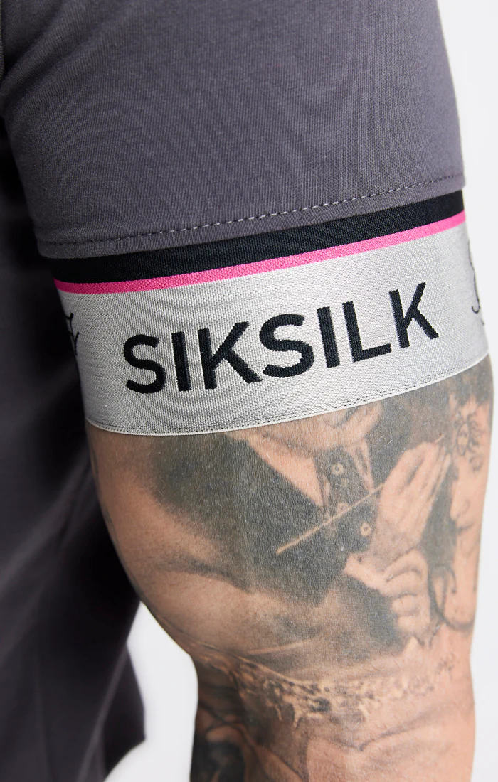 Grey Marl Tape Elastic Cuff T-Shirt - Image 5