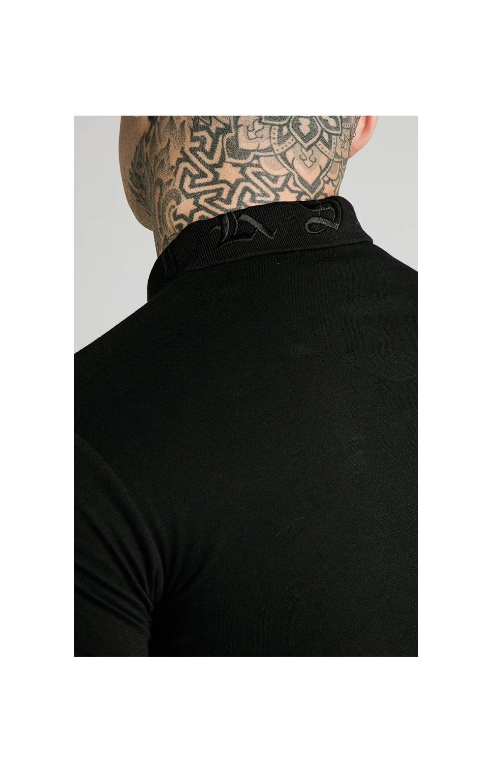 SikSilk S/S Old English Inset Cuff Polo - Black - Image 3