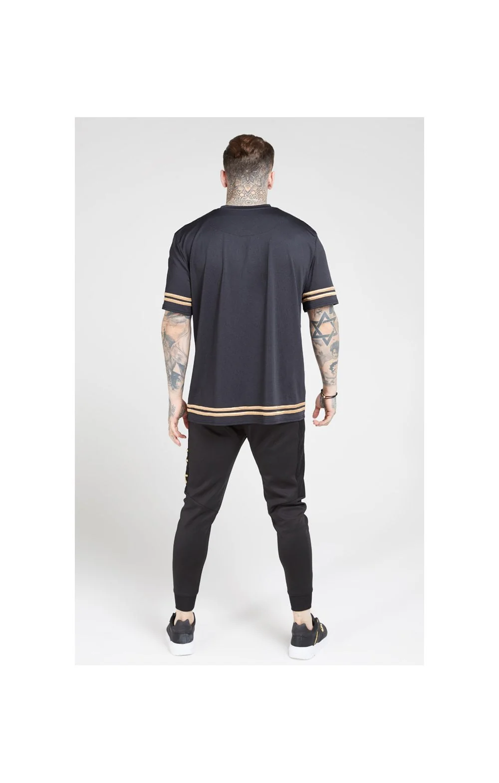 SikSilk S/S Oversize Essentials Tee – Black & Gold - Image 6