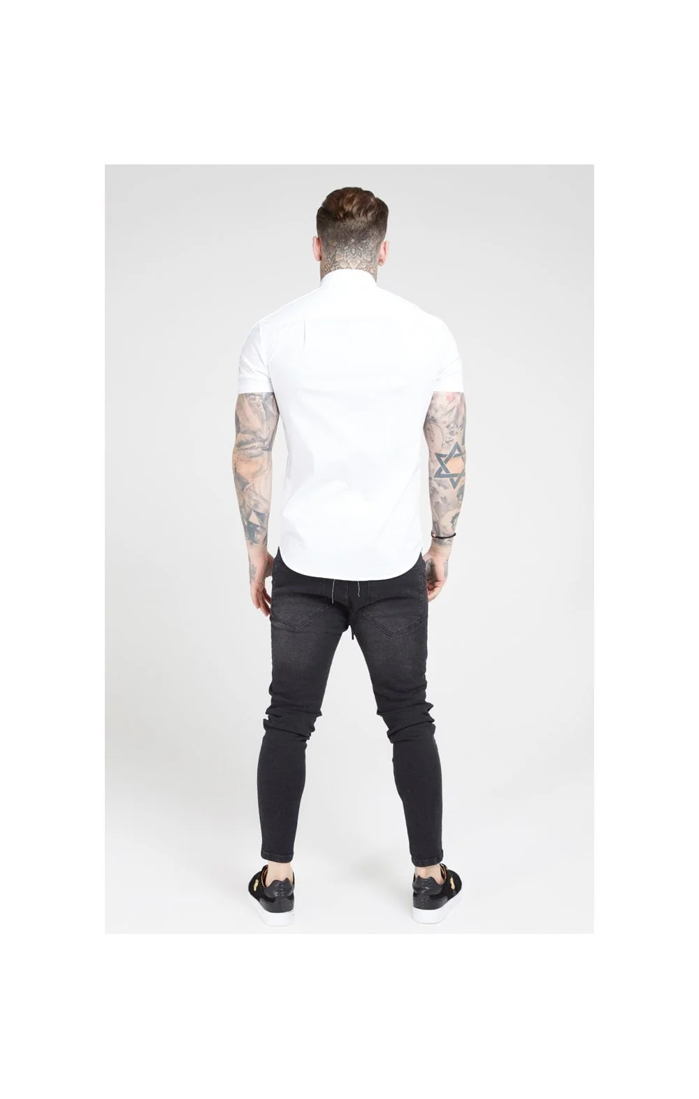 SikSilk S/S Piped Tape Shirt – White - Image 5
