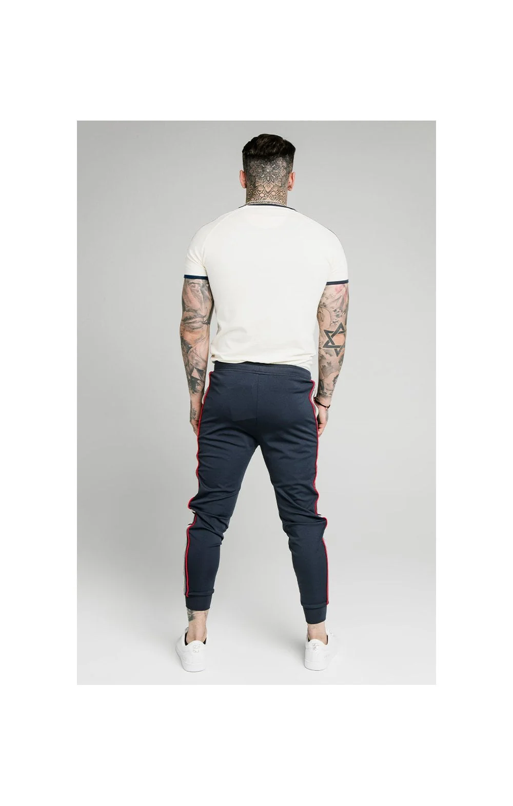 SikSilk S/S Premium Ringer Gym Tee - Off White - Image 6