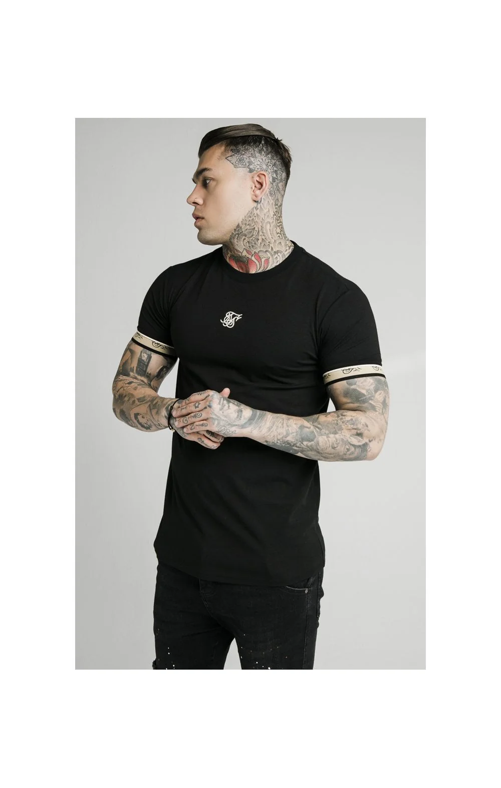 SikSilk S/S Premium Tape Gym Tee - Black