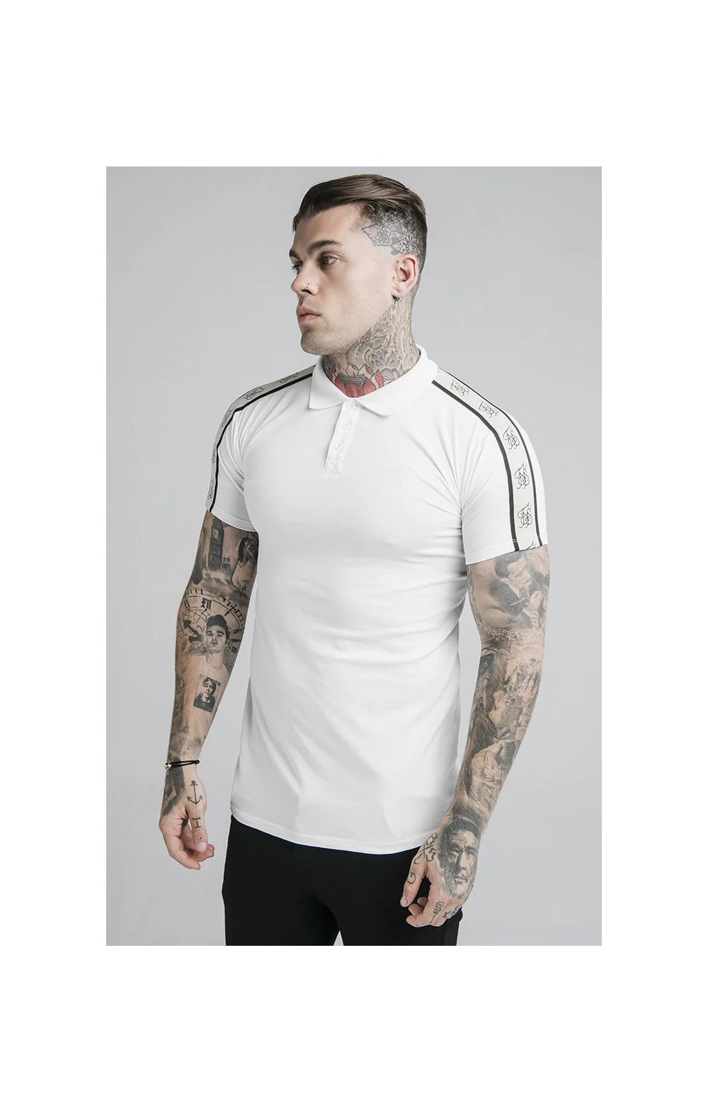 SikSilk S/S Premium Tape Polo - Off White