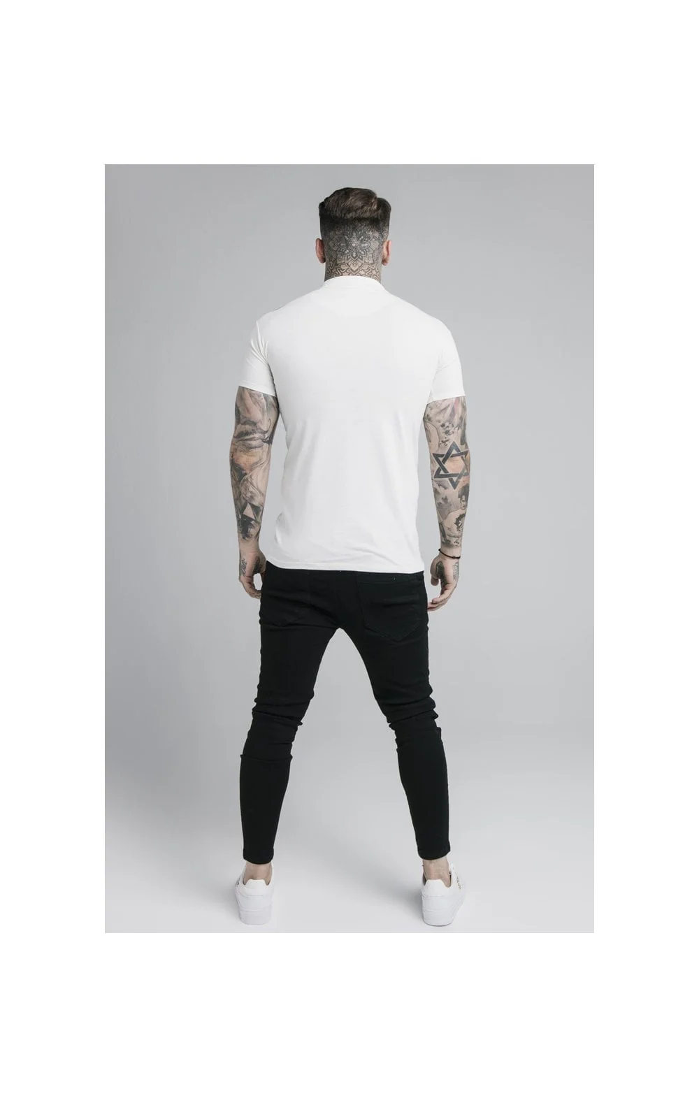 SikSilk S/S Premium Tape Polo - Off White - Image 6