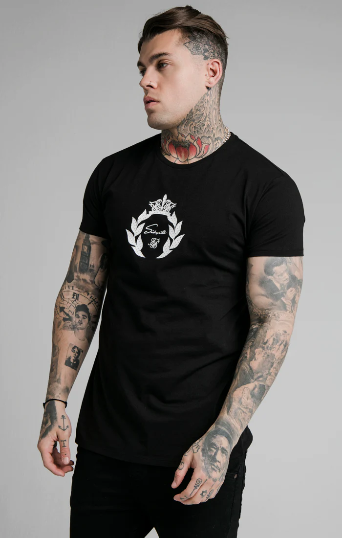 SikSilk S/S Prestige Holographic Tee - Black